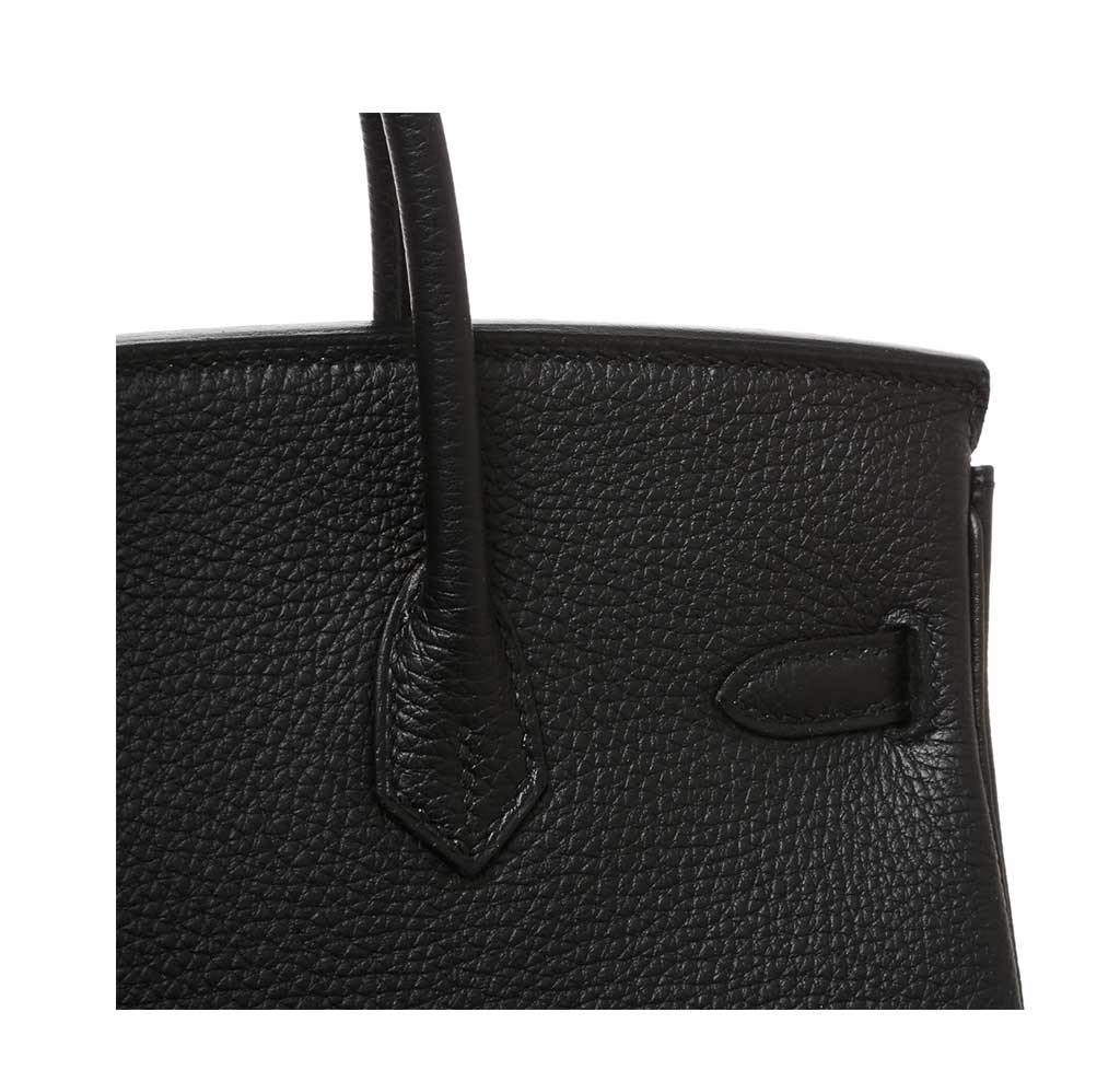 Hermes Birkin 25 Black Togo Leather Gold Hardware