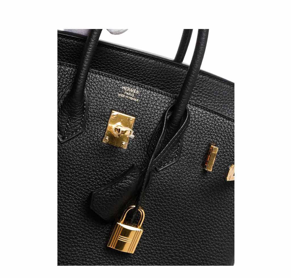Hermes Birkin 25 Black Togo Leather Gold Hardware