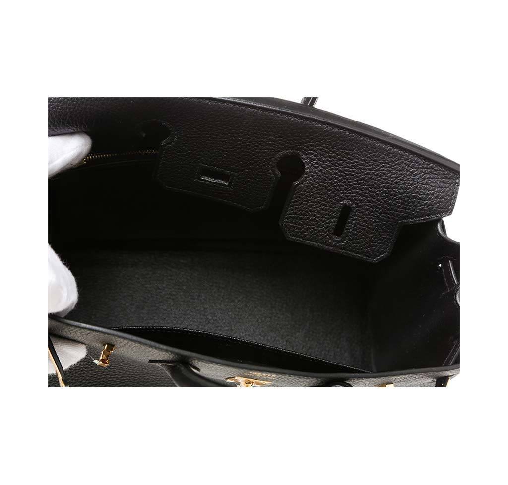 Hermes Birkin 25 Black Togo Leather Gold Hardware