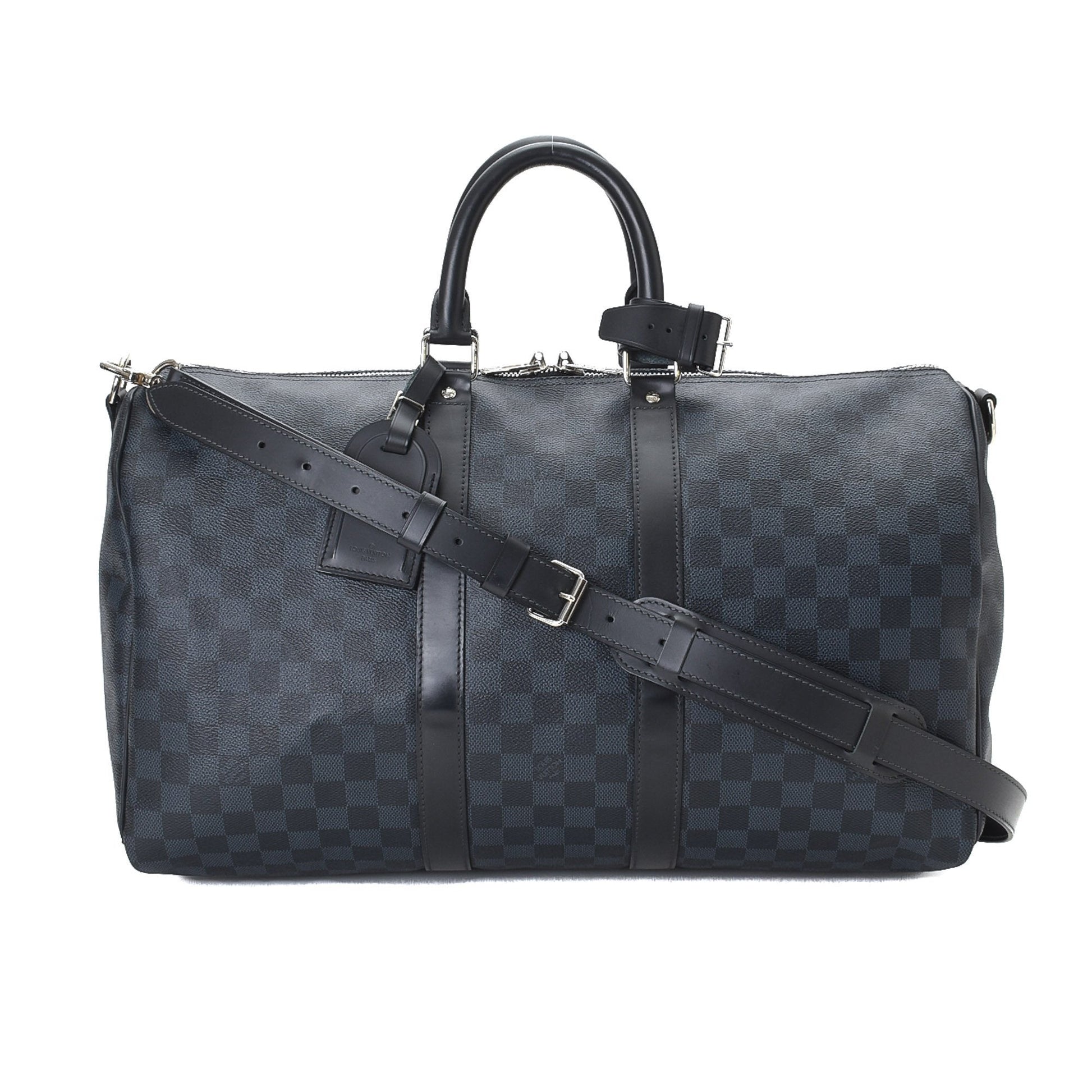 Front view of the Louis Vuitton Keepall 45 in Monogram canvas