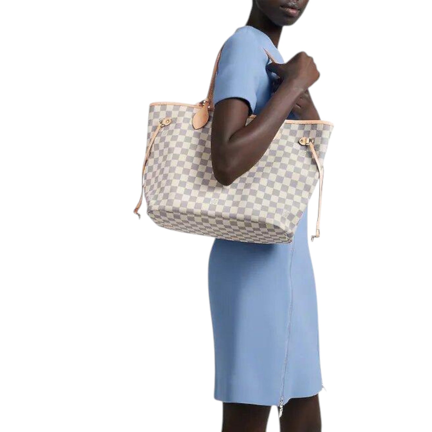 Louis Vuitton Neverfull MM Damier Azur Coated Canvas