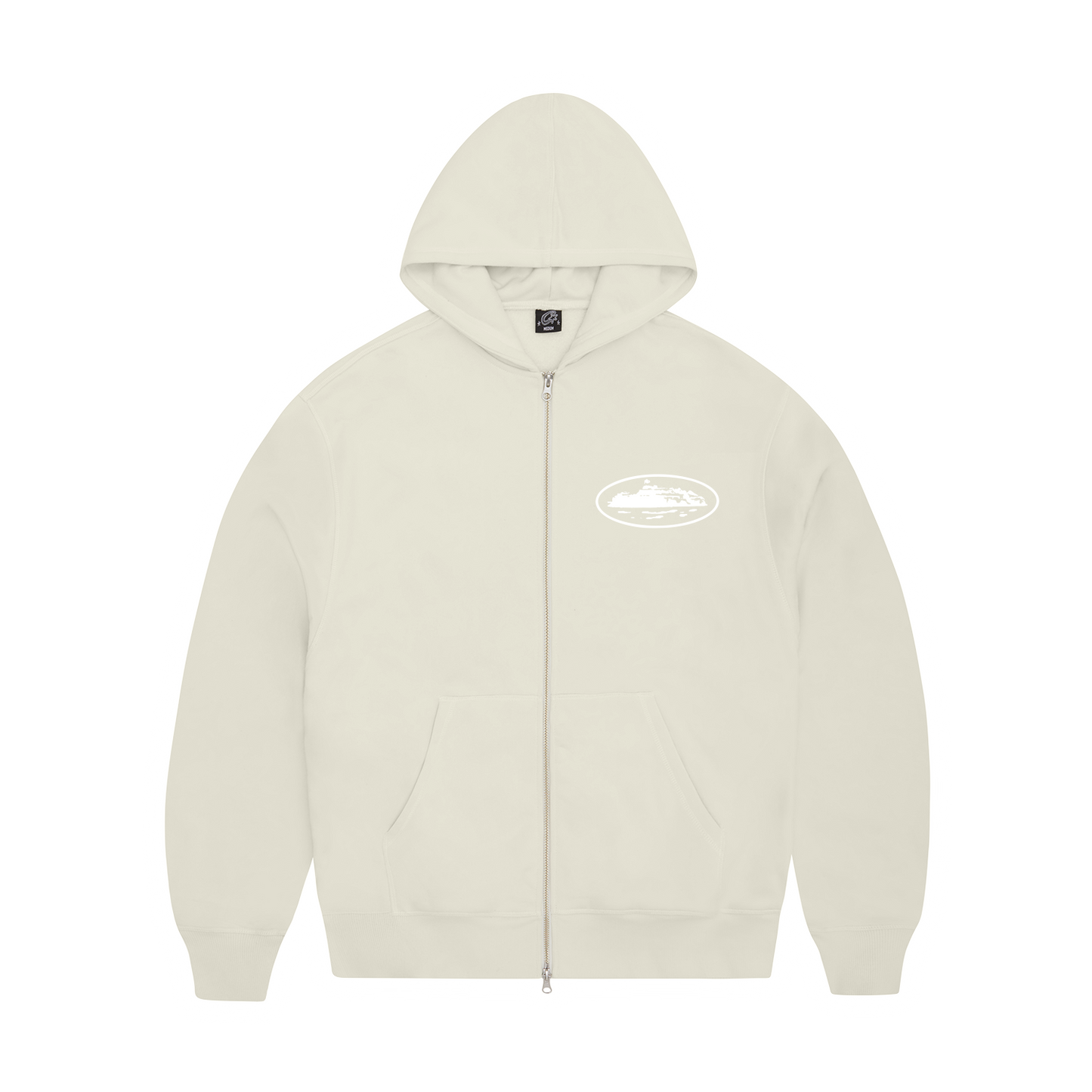 Corteiz Island Puff Print Zip Hoodie - Off White