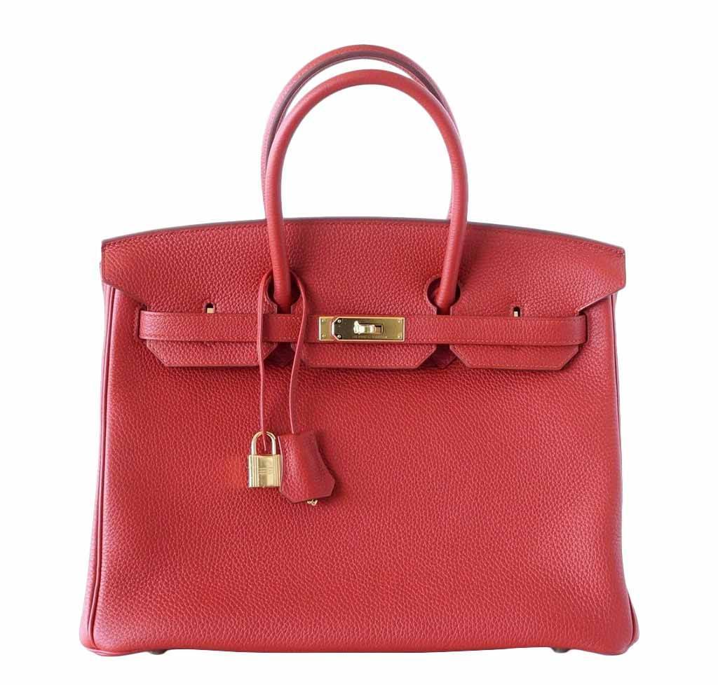 Hermes Birkin 25 Vermillion Togo Leather Gold Hardware