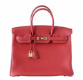 Hermes Birkin 25 Vermillion Togo Leather Gold Hardware