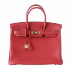Hermes Birkin 25 Vermillion Togo Leather Gold Hardware