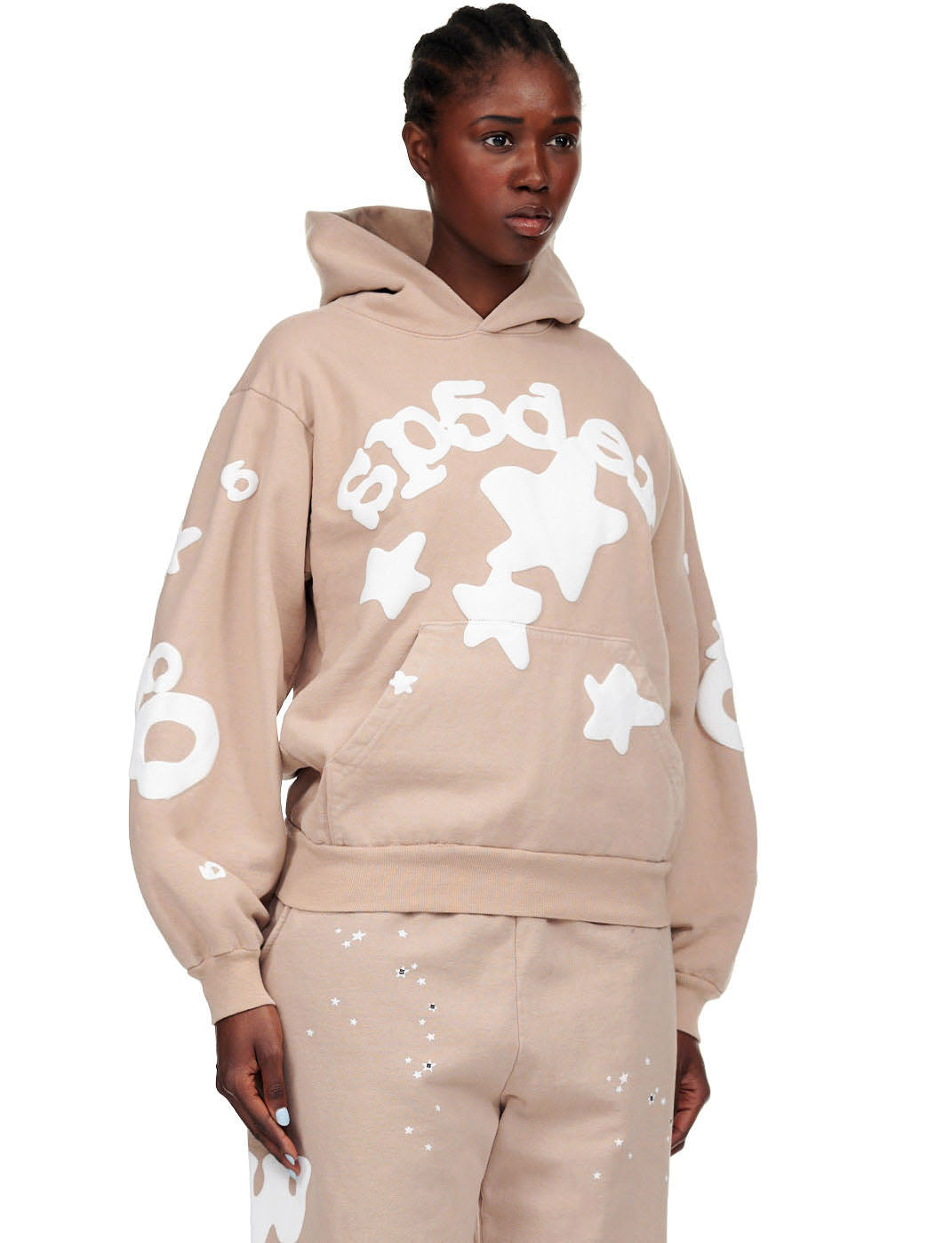 SP5DER Beluga Hoodie – Sand - Detail View 3