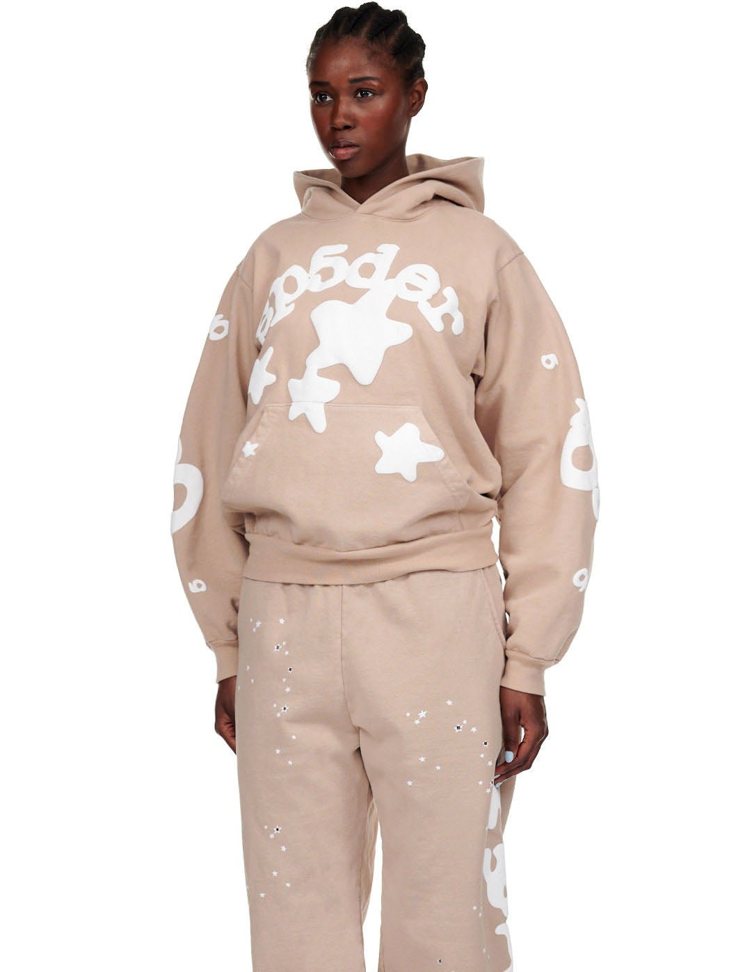 SP5DER Beluga Hoodie – Sand - Detail View 5