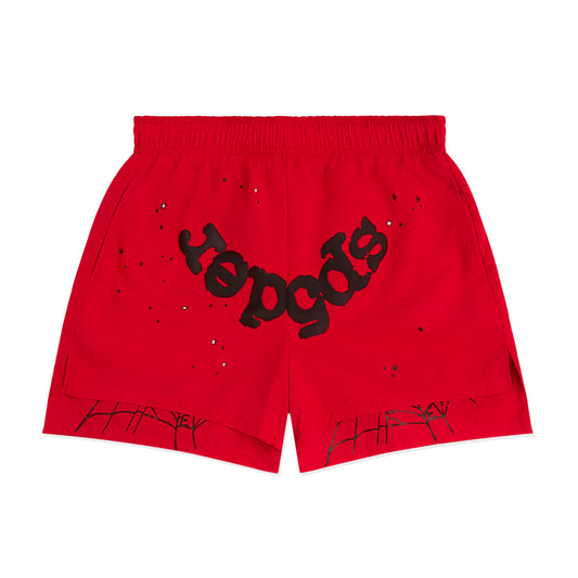 SP5DER OG Web Double Layer Short in Red