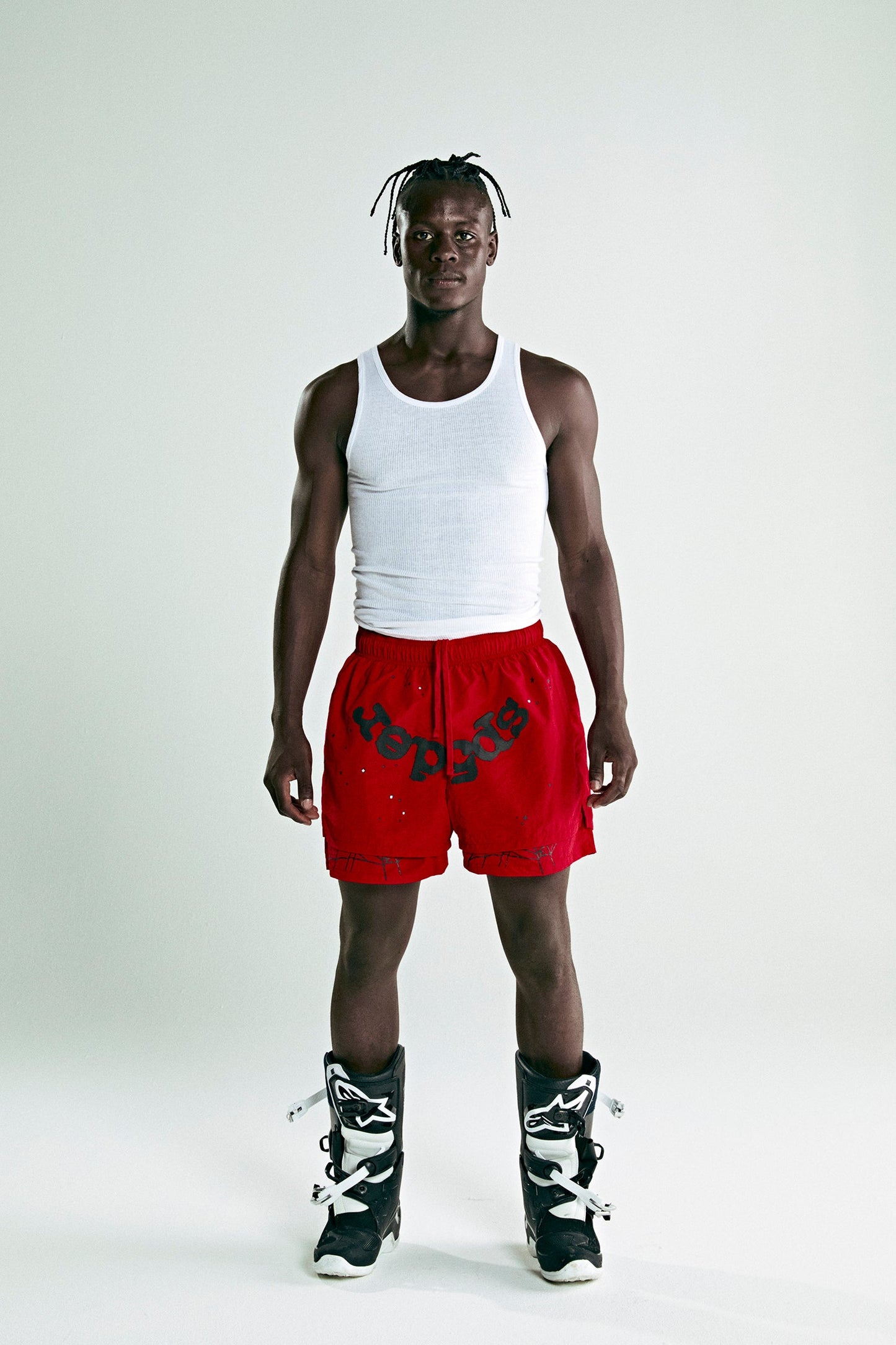 SP5DER OG Web Double Layer Short in Red