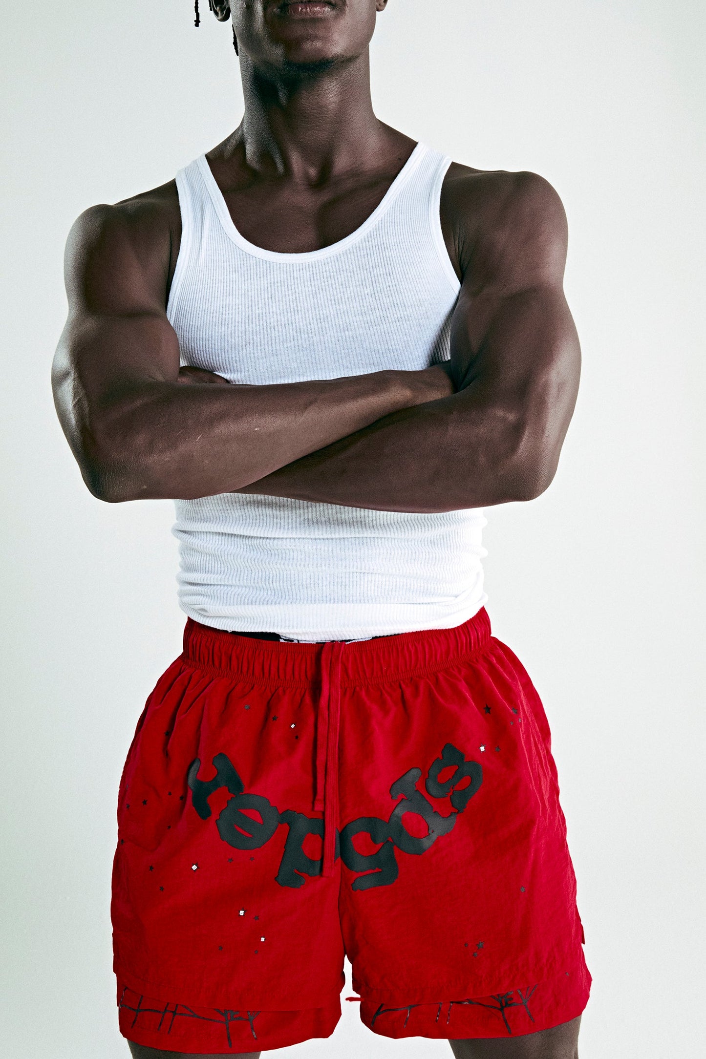 SP5DER OG Web Double Layer Short in Red