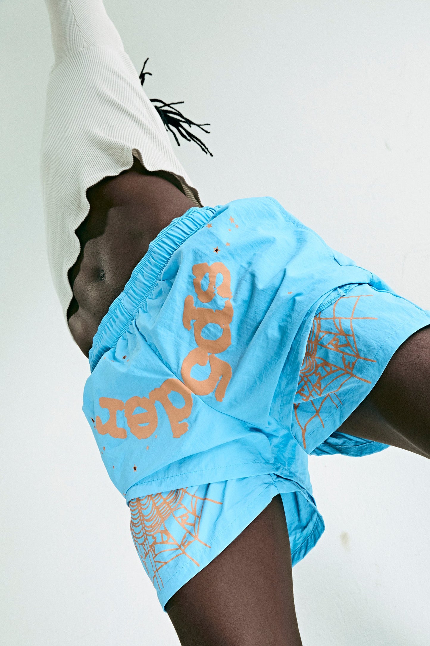 SP5DER OG Web Double Layer Short in Light Blue