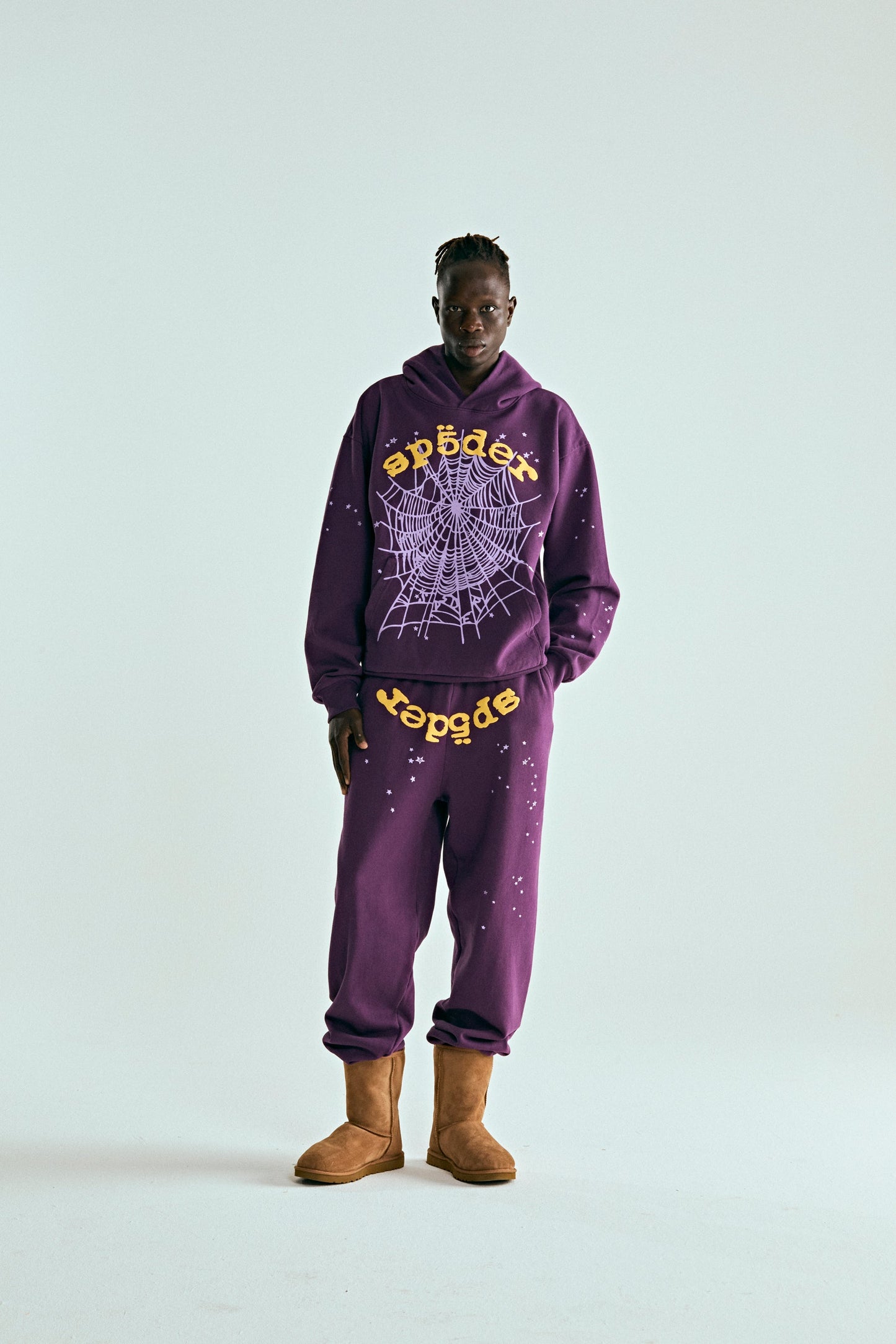 SP5DER Star OG Web V2 Hoodie - Purple - Detail View 3