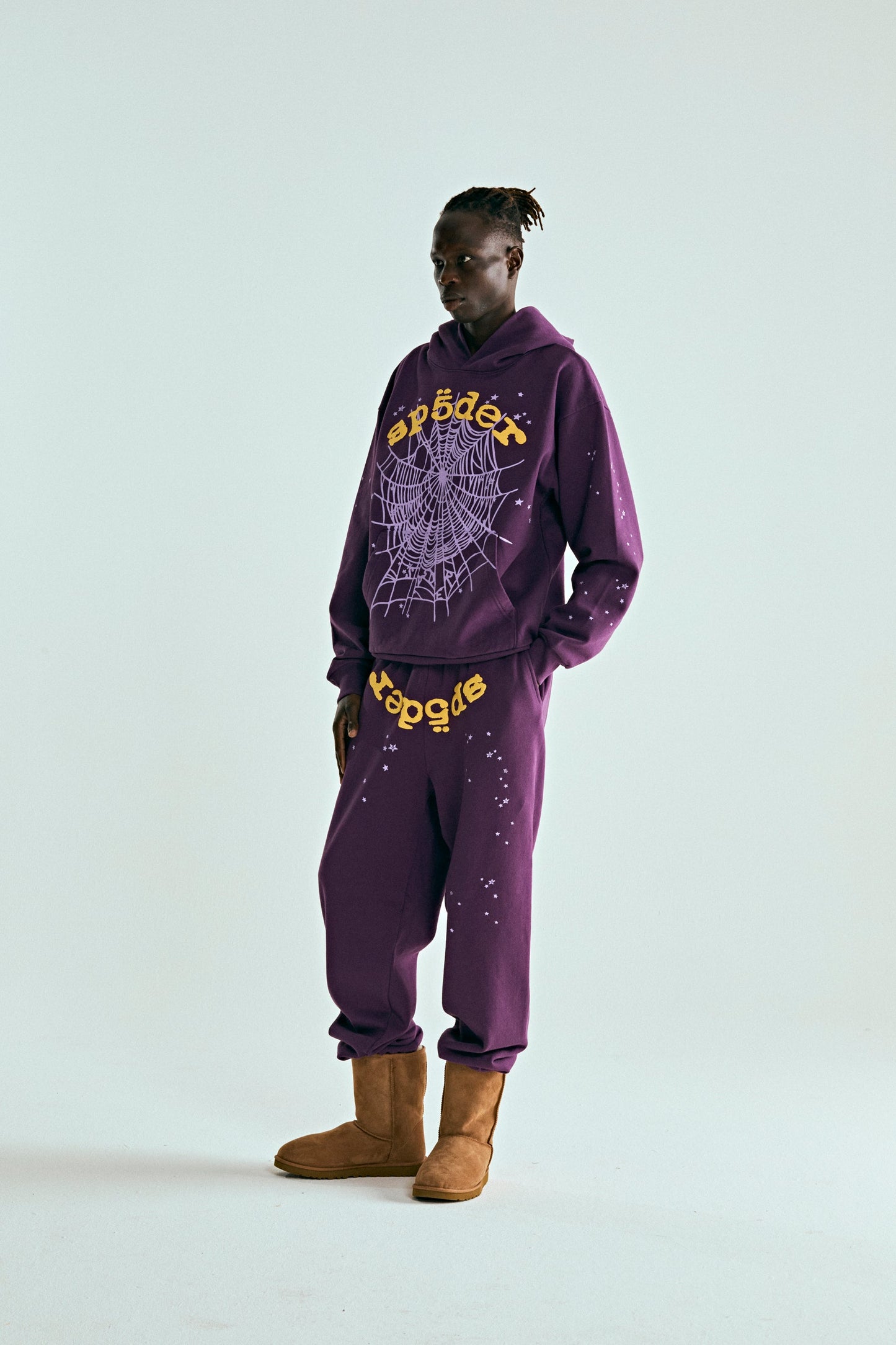 SP5DER Star OG Web V2 Hoodie - Purple - Detail View 6