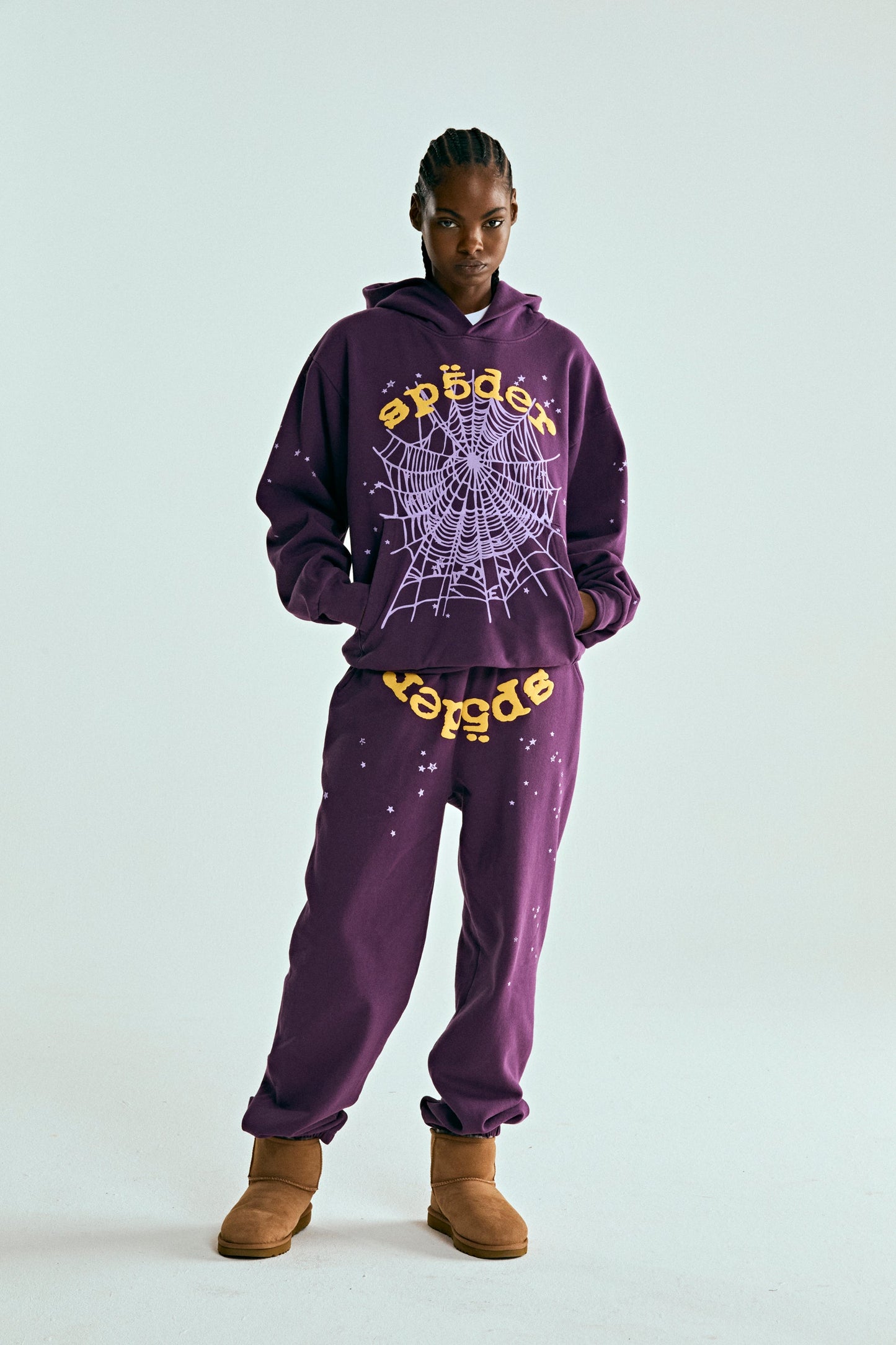SP5DER Star OG Web V2 Hoodie - Purple - Detail View 12