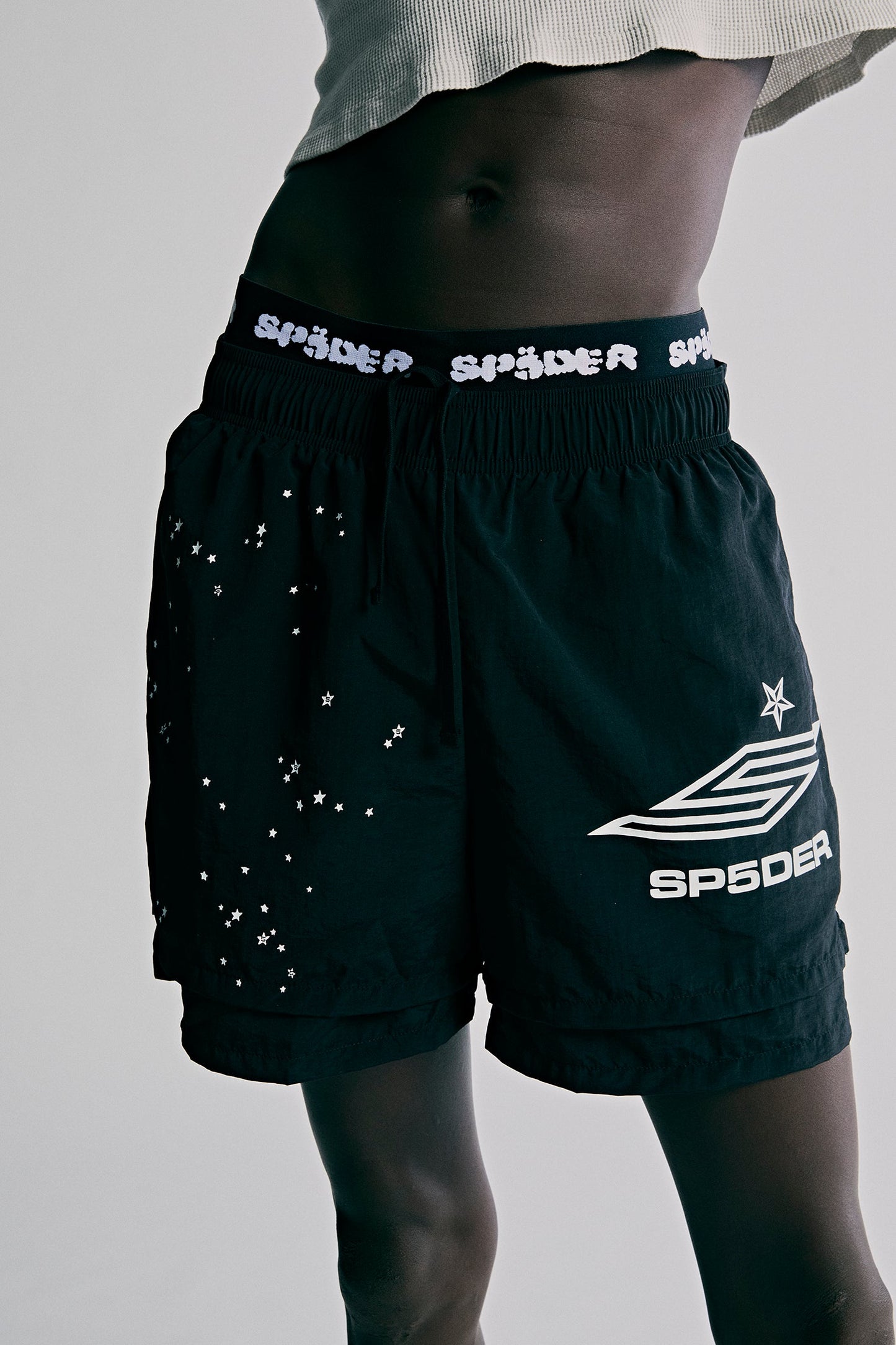 SP5DER Pro Double Layer Short in Black