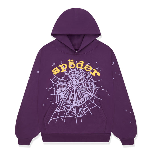 SP5DER Star OG Web V2 Hoodie - Purple - Front View
