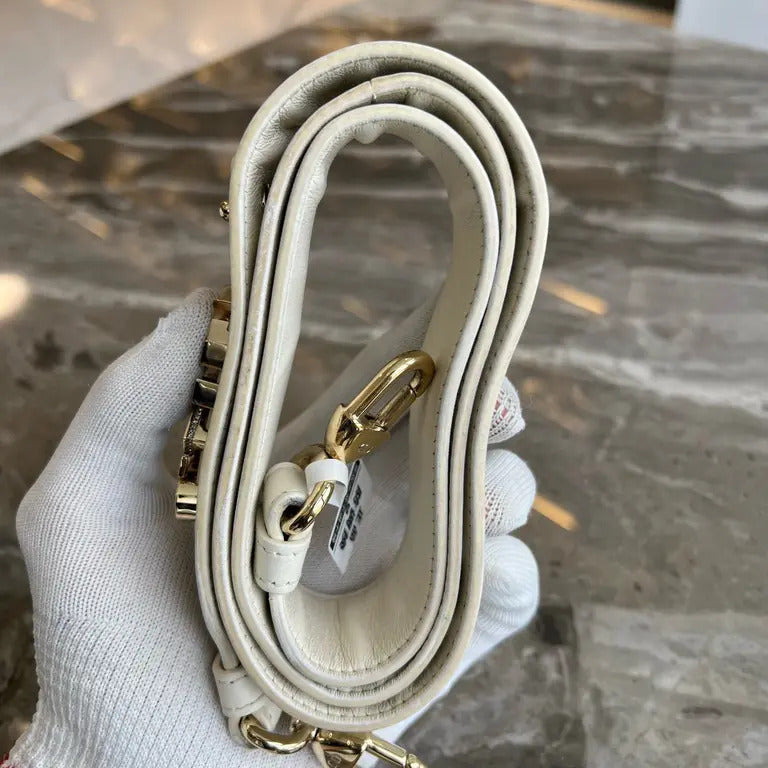 Top view of Dior Medium Lady Dior Bag in White